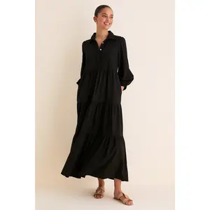 Black Crepe Mabel Maxi Dress