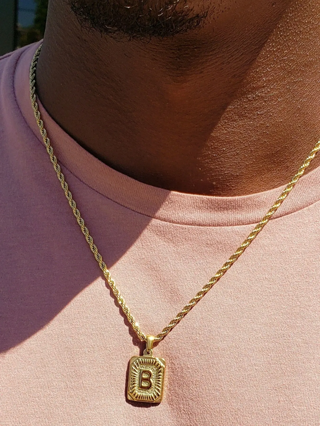 Trendy 3D Alphabet Letter Necklace Initial Square Shape, Unisex Stainless Steel Chain, Chain Necklaces, Perfect Gift for All Seasons, Street Style Jewelry