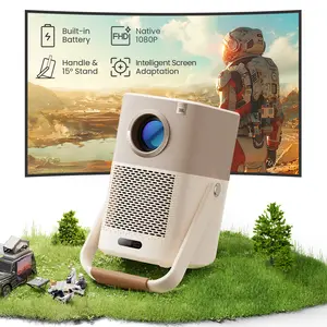 [Yaber T2 Projector & JBL Sound ]360° Adjustable Stand & Built-in Battery,Native 1080P,Perfect for Indoor & Outdoor Movie Nights,Auto Focus & Keystone,WiFi 6 & Bluetooth,Audio Jacks,Compatible with TV Stick/HDMI/USB/Phone/PC,Outdoorfun