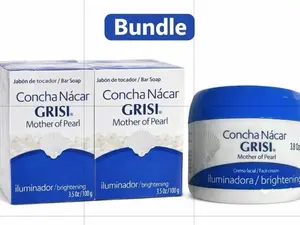 GRISI Concha Nacar Soap Bar 2 Pack 3.5 Oz/100 g 1 Mother of Pearl face lotion with Aloe Vera Coconut & Olive Oils Vitamin E