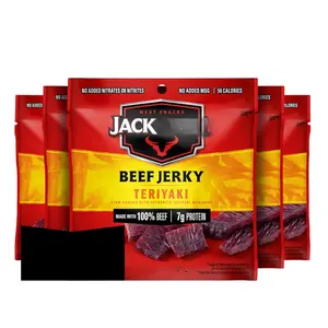 Jack Link's Beef Jerky, Teriyaki, Multipack Bags - Flavorful Meat Snacks for Lunches, Ready to Eat Protein Snacks, Individual Packs - 7g of Protein, Made with 100% Beef - 0.625 oz (Pack of 5)