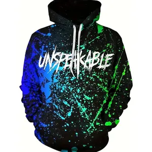 (New)Cartoon HoodieGraffiti Fun Pattern Boys Girls Hooded Sweatshirt, Youth Pullover Hoodie, Cozy Fleece Long Sleeve Top for Playdates, Birthday Party & Casual Wear With Pocket