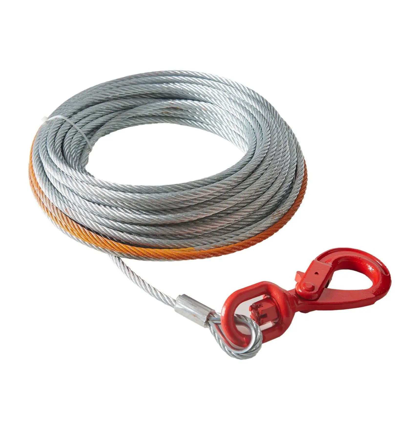 Winch Cable 3/8 Inch x 75 Feet, 15,200 lbs Steel Winch Rope with Swivel Hook, Heavy Duty Towing Cable for SUV, Truck, Off-Road Vehicle, Galvanized Steel 3/8in x 75ft