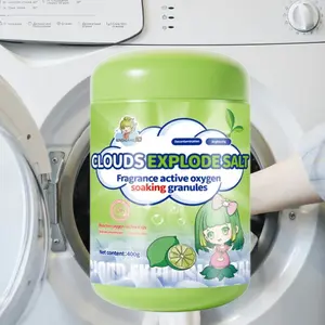 Explosive Salt 400g Stain Remover Powder for Clothes & Shoes Oxygen Bleach Power Deep Clean Safe for Colors & Fabrics Removes Coffee Blood Grease Stains Fast Cleaning Tips Fresh Lemon Scent