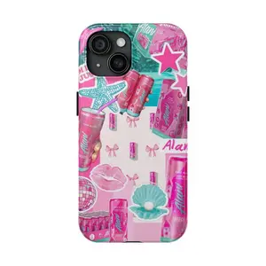 Pink Alani Nu Collage Tough Phone Case, Alani Nu Coquette Aesthetic Phone Cover, Energy Drink Iphone Case, Alani Lovers