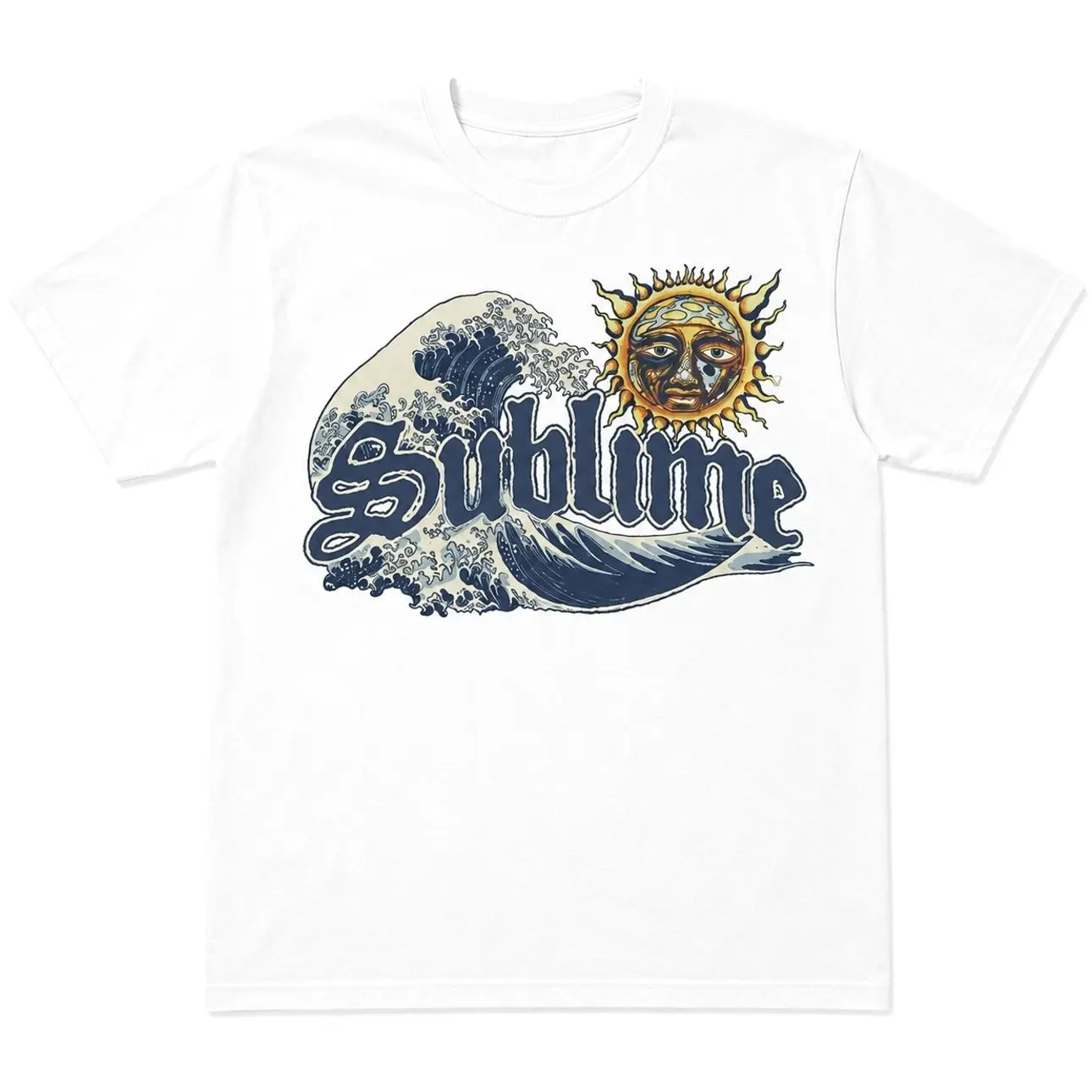 Sublime Sun and Wave Graphic T-Shirt - Vintage Beach Surf Rock Band Tee Concert Shirt for Men Women