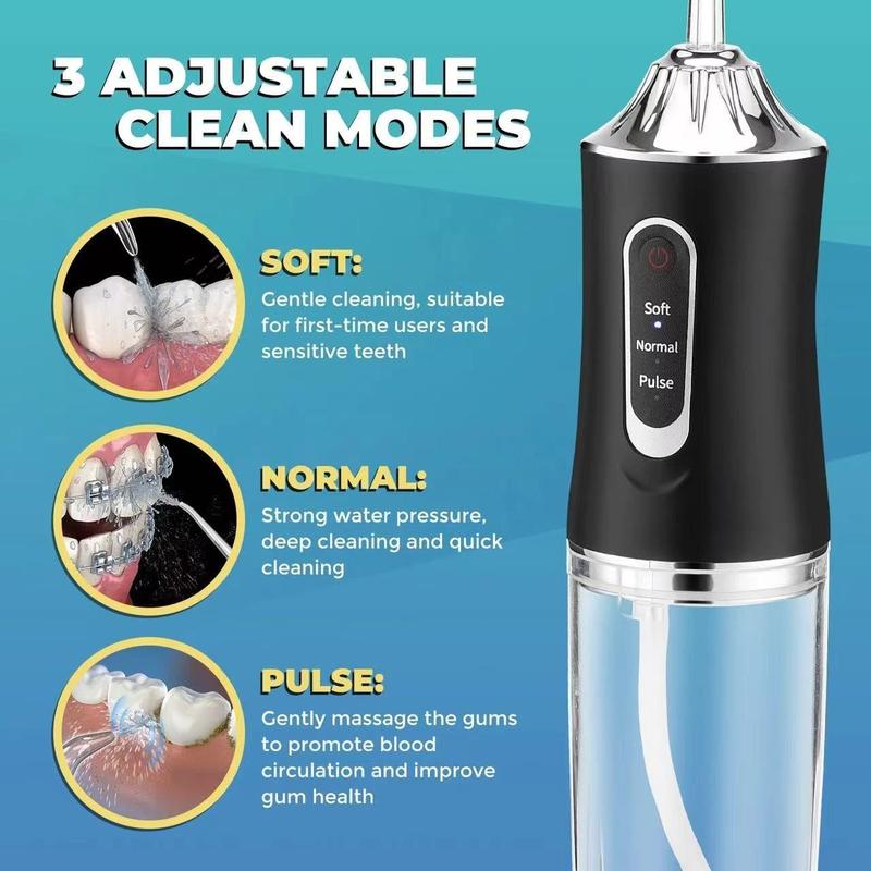 Electric Water Flosser Cordless for Teeth 3 Modes 4 Jet Tips Cleaning and Flossing Water Dental Portable Floss Irrigator Oral Water Flossed Rechargeable Tonsil Stone Travel Adults Cleanser Pink