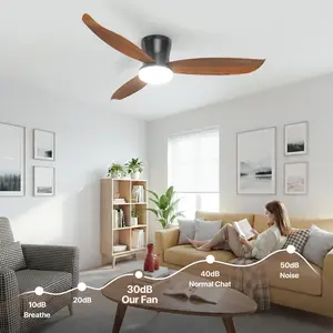 GALENTAL 42 Inch Smart Ceiling Fan with Light and Remote Control - 6 Speeds, Multi-function Ceiling Fan, Reversible, 1/2/4/8H Timer, 3 Color Temperatures, for Bedroom & Living Room