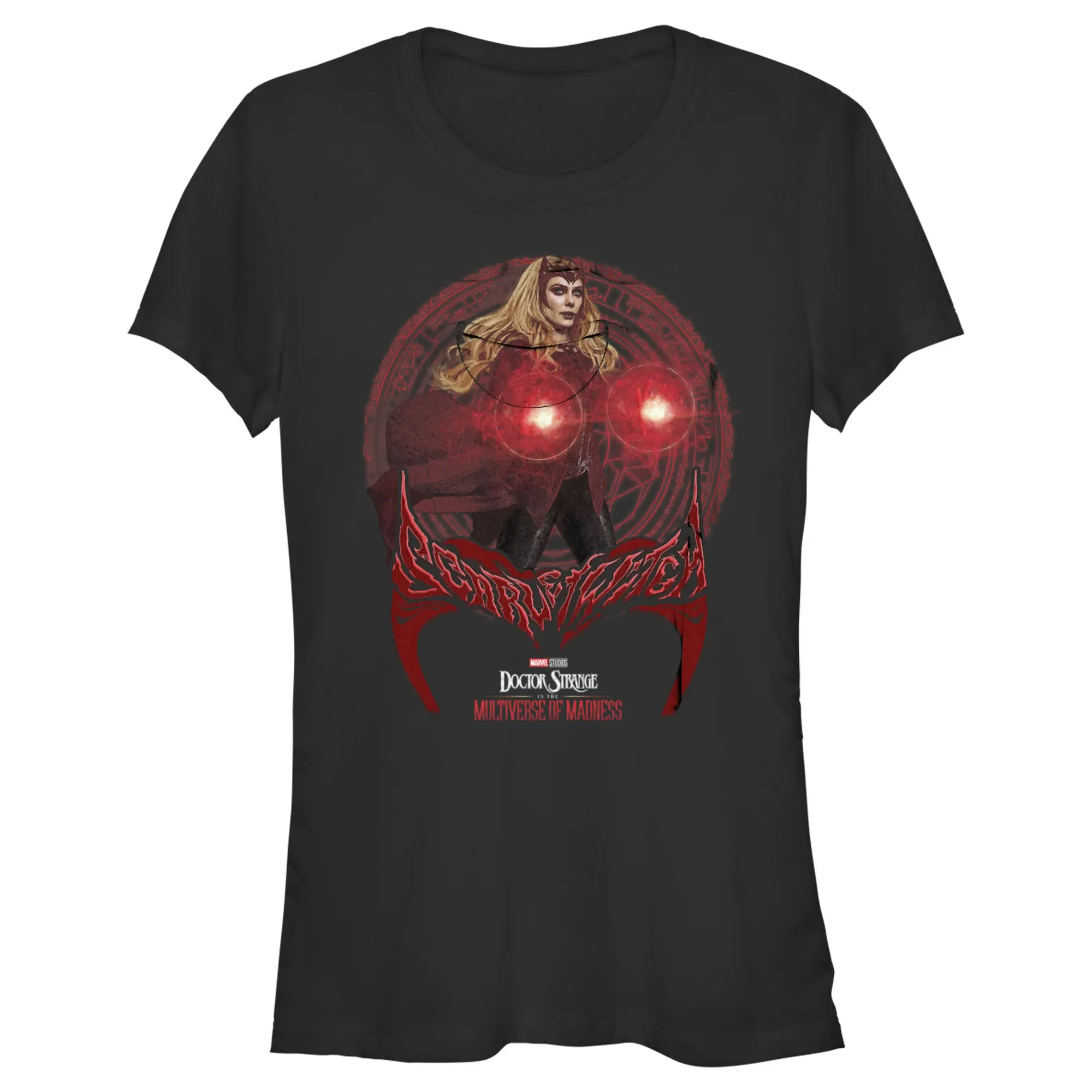Juniors Womens Marvel Doctor Strange in the Multiverse of Madness Powerful Wanda T-Shirt