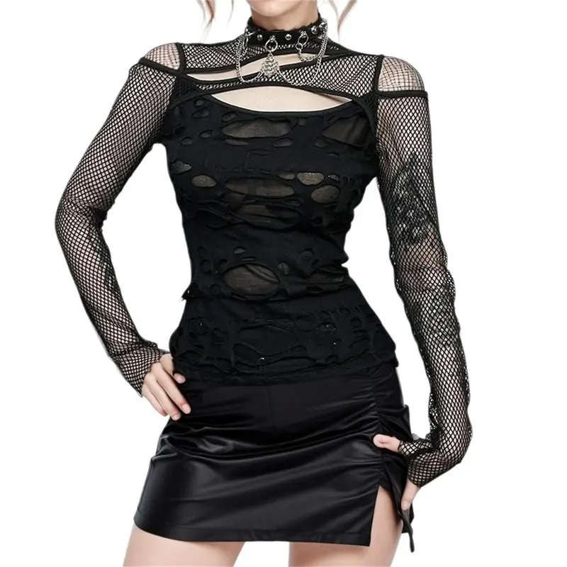 chinese dress ladies Alder Black Mesh Long-Sleeve Ruffled Split Maxi Dress  Club L London