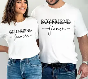 Girlfriend Fiancee T Shirt, Boyfriend Fiance Shirt, Engagement Gift, Matching Couples Gift, Just Engaged Tshirt, Unisex Short Sleeve Tee Shirt