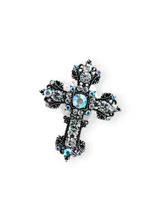 Handmade Creative Cross Crown Rhinestone Pendant, Birthday Gift, DIY Pen Chain Keychain Car Hanging Ornament, Indoor Decoration, Stylish Keychain, Trendy Cute Keychain