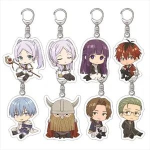 Anime Frieren Beyond Journey's End Acrylic Charms Keychains - Collectible Character Designs with Unique Designs and Keyring Attachment