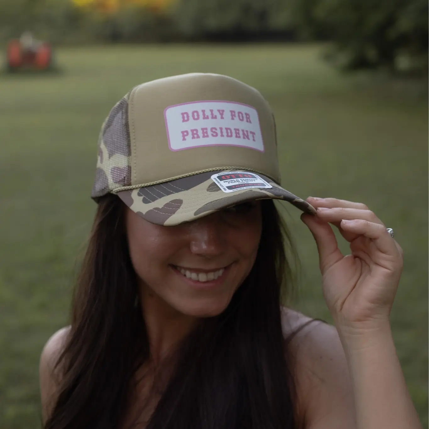 Dolly For President Camo Trucker Hat - Fashion Accessory