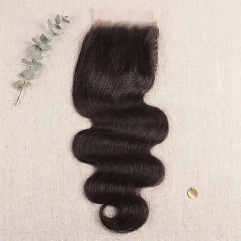 WIGCHIC 5x5 HD Ultra Thin Skinlike Lace Closure Cambodian Virgin Human Hair Free Part Pre Plucked with Baby Hair Natural Color 12-22 Inches