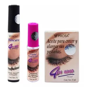 PROSA Set - Black Professional Mascara, Gel Primer & Eyelash Oil