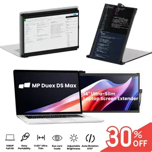 Mobile Pixels Duex Max DS 14.1'' FHD 1080p Laptop Screen Extender, 1.8lbs Ultra-Slim Portable Monitor for 14"-17.3" Laptop, Plug & Play Travel Dual Screen Compatible with mac/Windows/Apple/Android/Switch