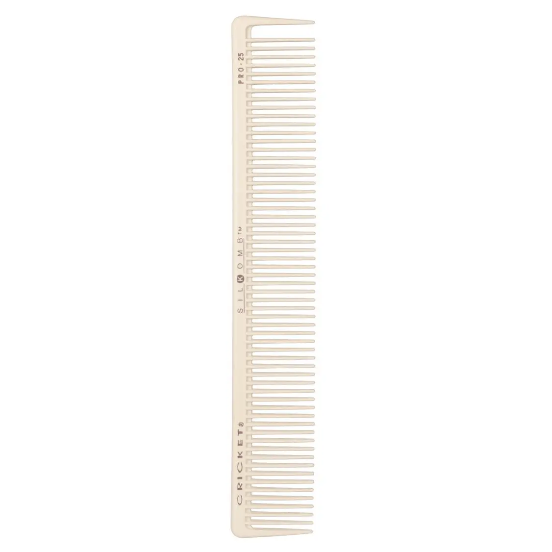 Cricket Beauty Tools Silkomb Pro-25 Detangling Comb, Silicone Injected for Anti-Frizz Hair Styling and Smooth Gliding, with Sectioning Pick