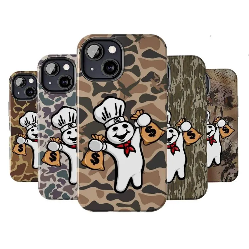 LUMN Studio Military Camo Cartoon Character Tough Plastic Casing, Wireless Devices Compatible Protective Smartphone Case with Resistance, Trendy Shell for iPhone 11-17 Pro Plus Mini Pro Max Cellphone Handheld Accessory