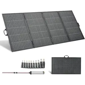 VEVOR 200W Foldable Solar Panel with Frame, 23 High - Efficiency Portable Monocrystalline Solar Panel Charger with 30A PWM Controller MC4 Output, IP67 Waterproof for Camping, Hiking, RV Trips
