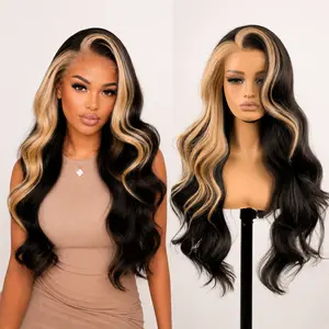 13x6 HD Lace  Glueless Lace Frontal Wigs Pre Plucked Pre Cut Wear And Go 200 Density Body Wave Natural Hairline #28inch Beginner Friendly Synthetic Long tiktokshopspringglowup