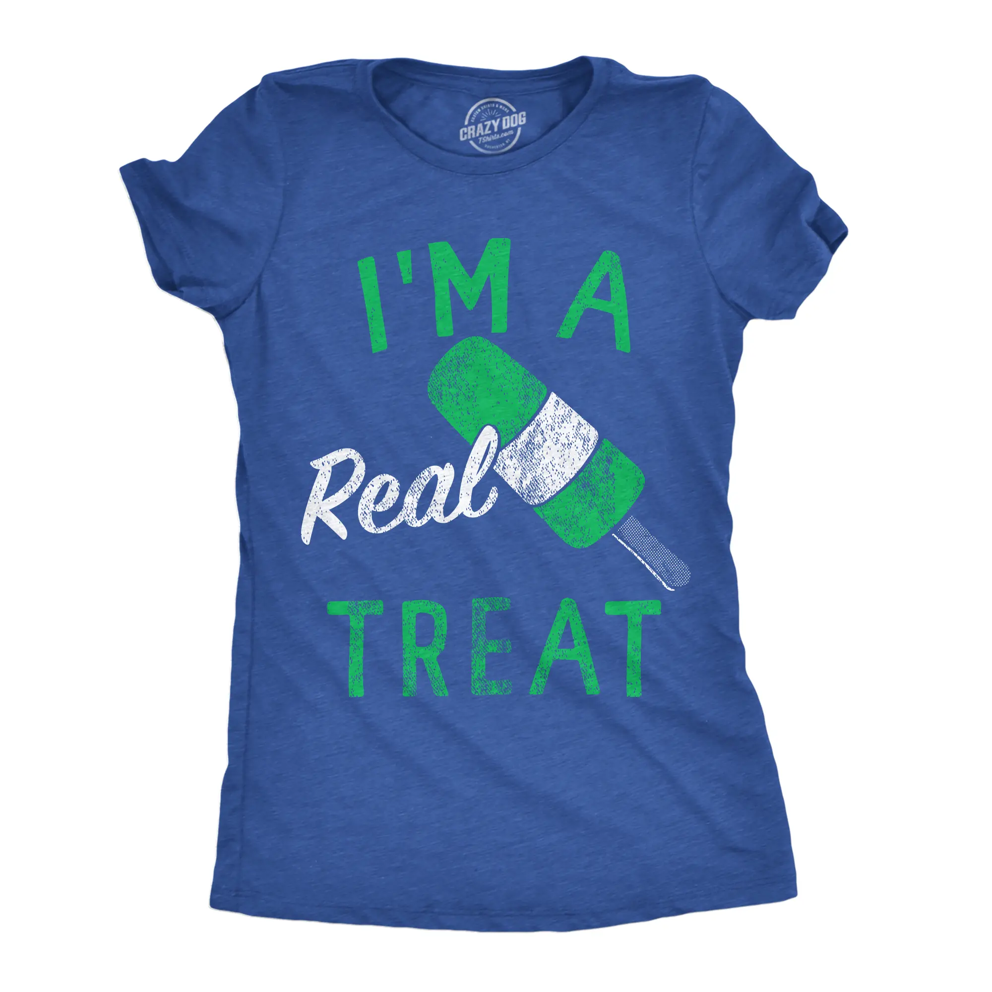 Womens Funny T Shirts Im A Real Treat Sarcastic Popsicle Graphic Tee for Ladies Funny Womens T Shirts Cute Vintage Fashion Casual Ladies T-Shirt Gift Funny Food Top Women's Novelty Tees Royal -