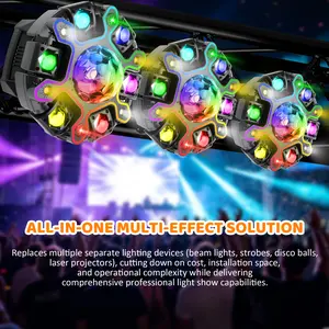 Rotating Auto Color Stage Light – RGB LED Disco Party Light with Multi-Effect Strobe, Laser, and Beam Modes – Perfect for Home Parties, DJ Setups, Clubs, KTV Rooms, Birthday Celebrations, Weddings, and Stage Shows – Plug & Play, Compact Design,