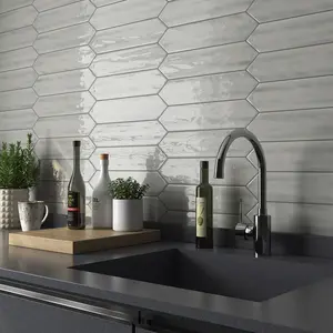 Chanelle Lava Smoke 3x12 Picket Ceramic Tile Glossy Sample
