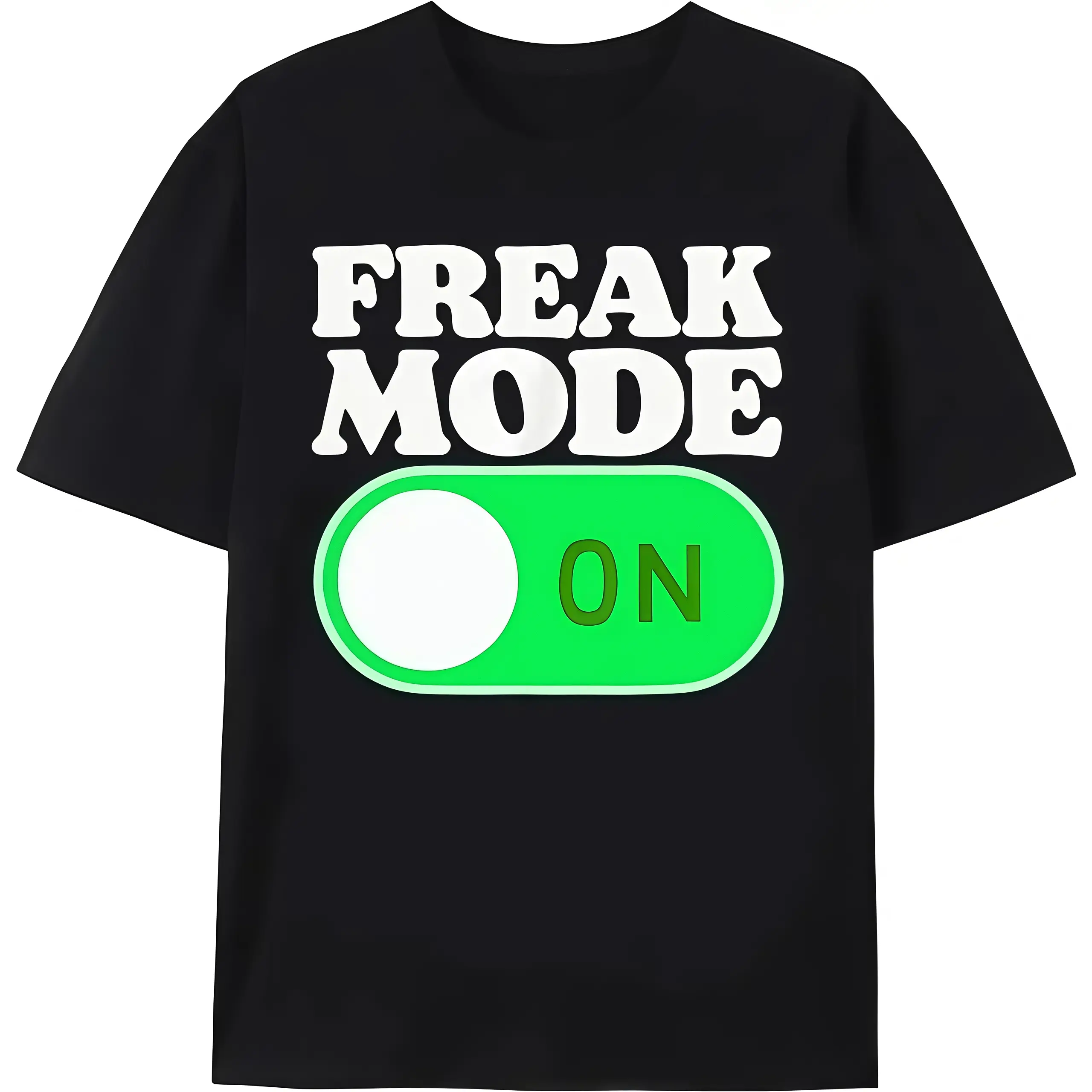 Freak Mode On Graphic T-Shirt, Unisex Relaxed Fit Crew Neck in 100% Cotton, Breathable Streetwear for Birthday & Father's Day, Menswear, Tshirt, Tee, Round Neck, Vibrant Print, Unisex Trendy, Premium Cotton, Casual, Loose-Fitting, Shortsleeve, Tops, Breat