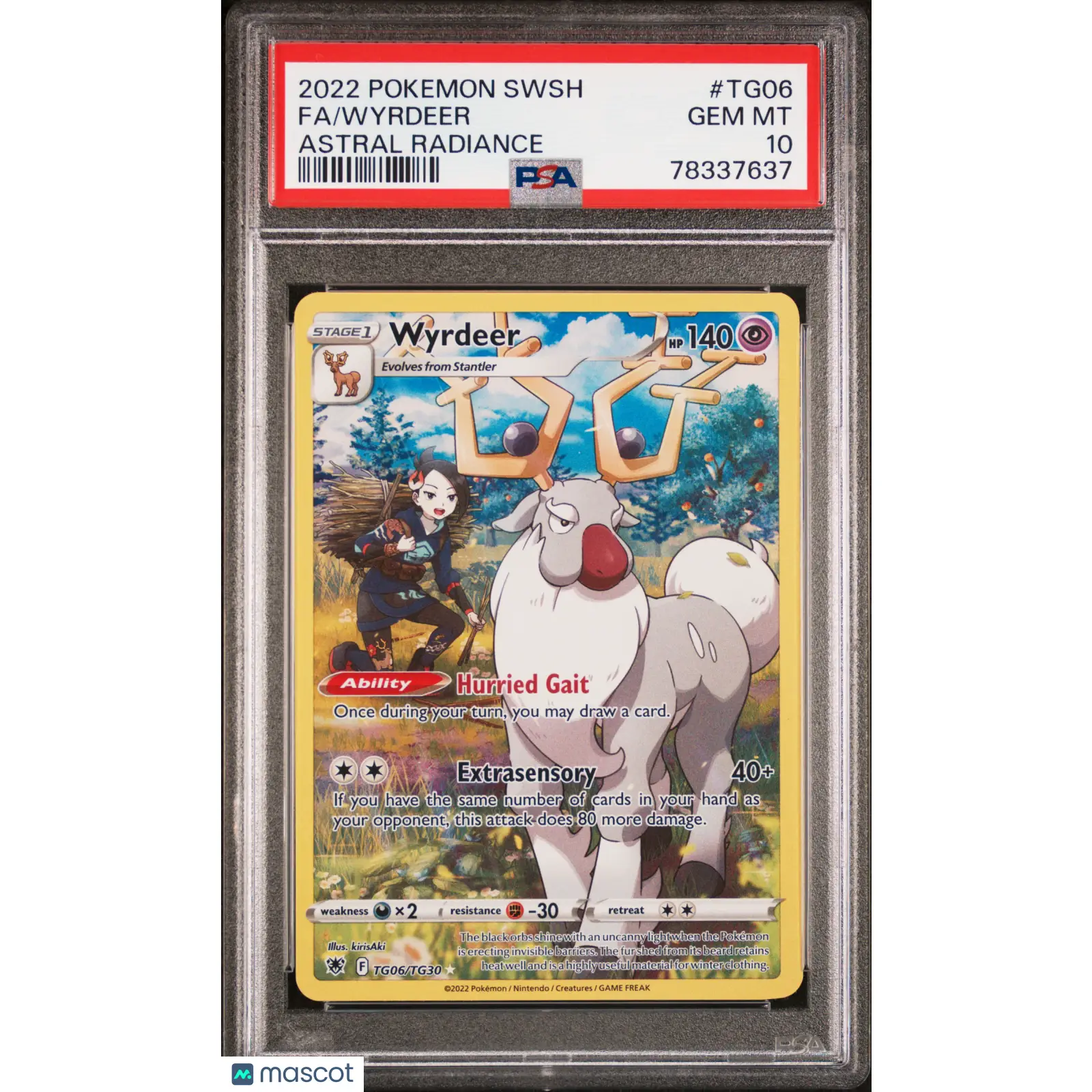 PSA 2022 Pokémon Wyrdeer #TG06 Astral Radiance Full Art 10 Graded Card