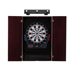 Viper 777 Electronic Dartboard, Metropolitan Mahogany Cabinet & Shadow Buster Dartboard Lights