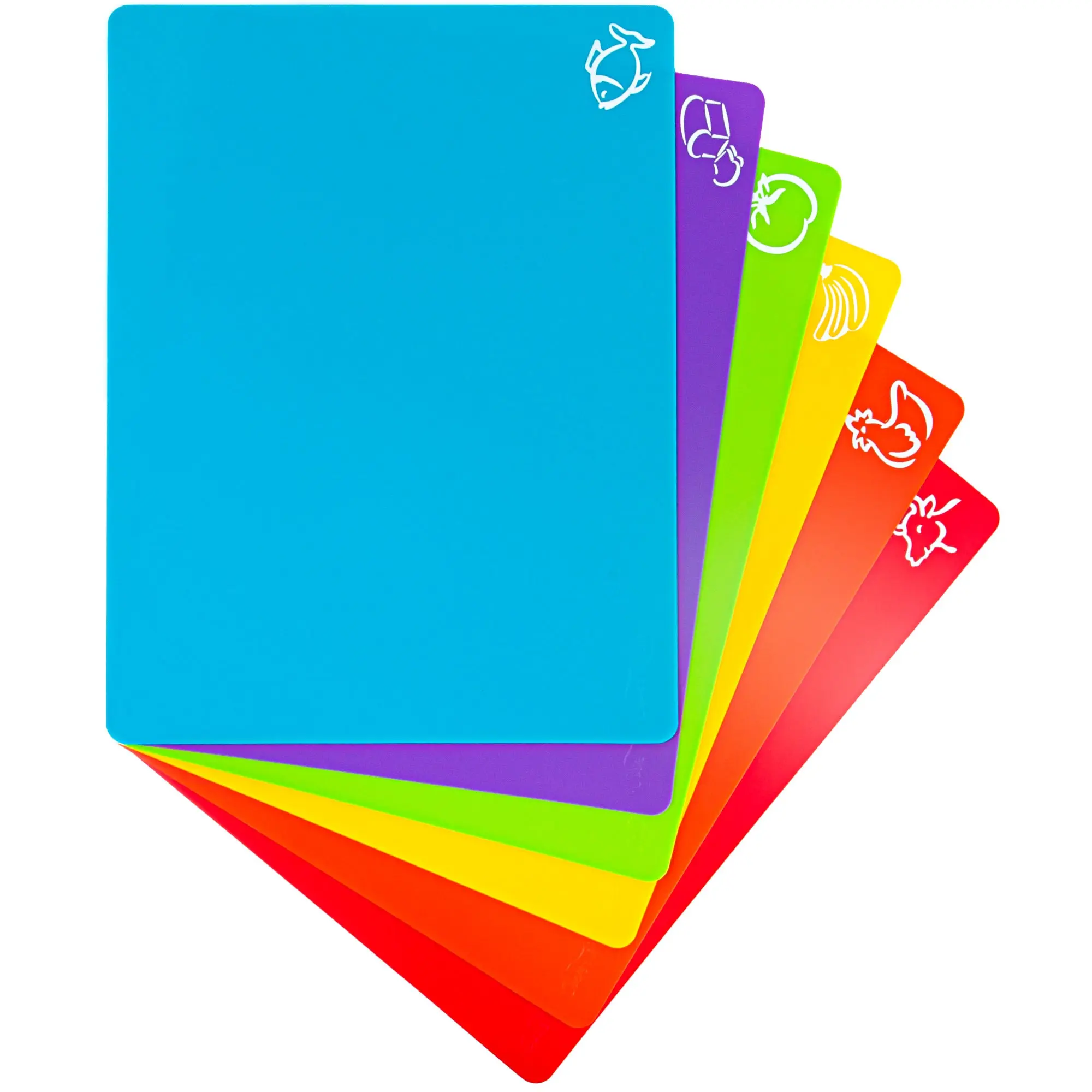 Flexible Cutting Board Mats with Food Icons