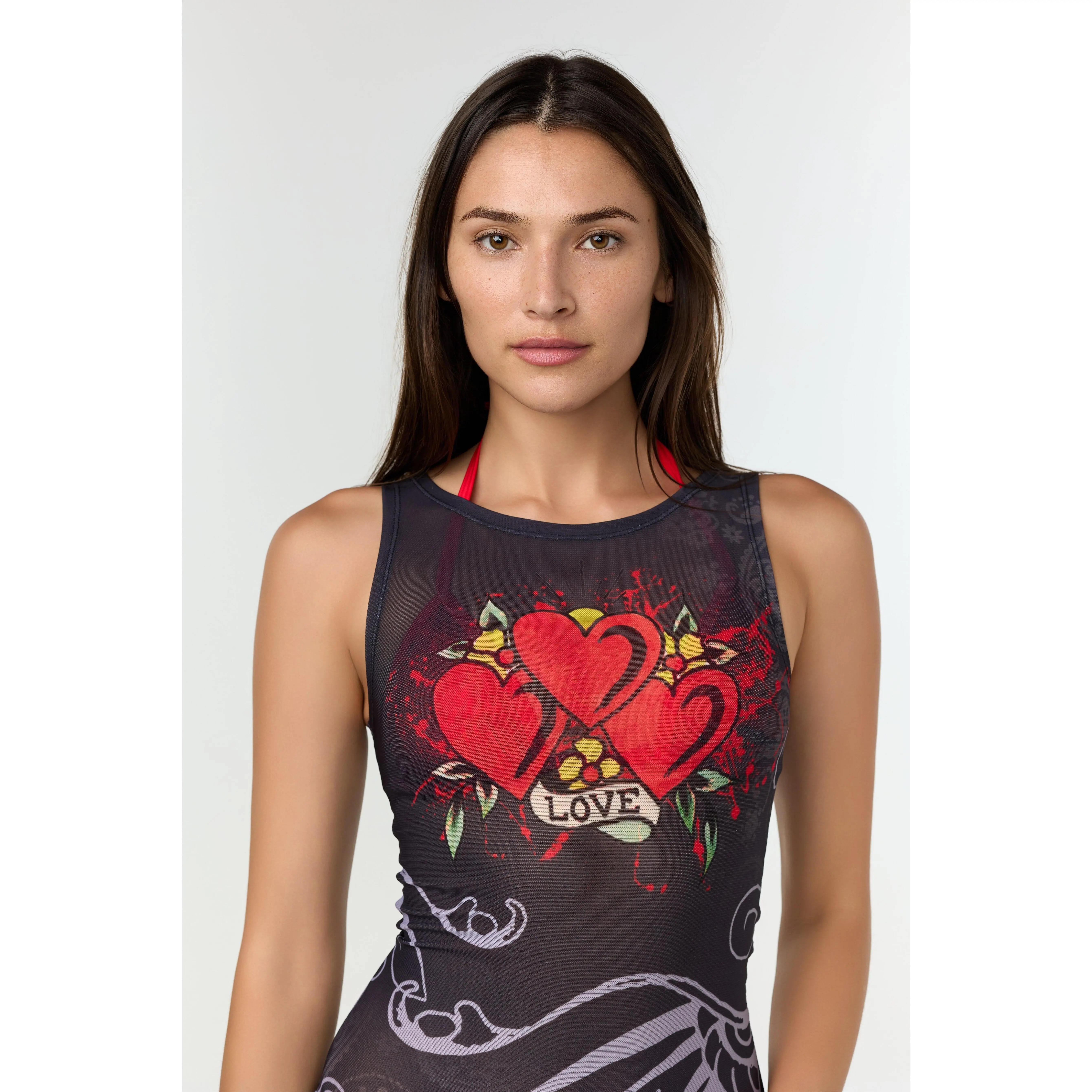 ED HARDY 3 HEARTS' MESH DRESS COVER-UP - TikTok Shop