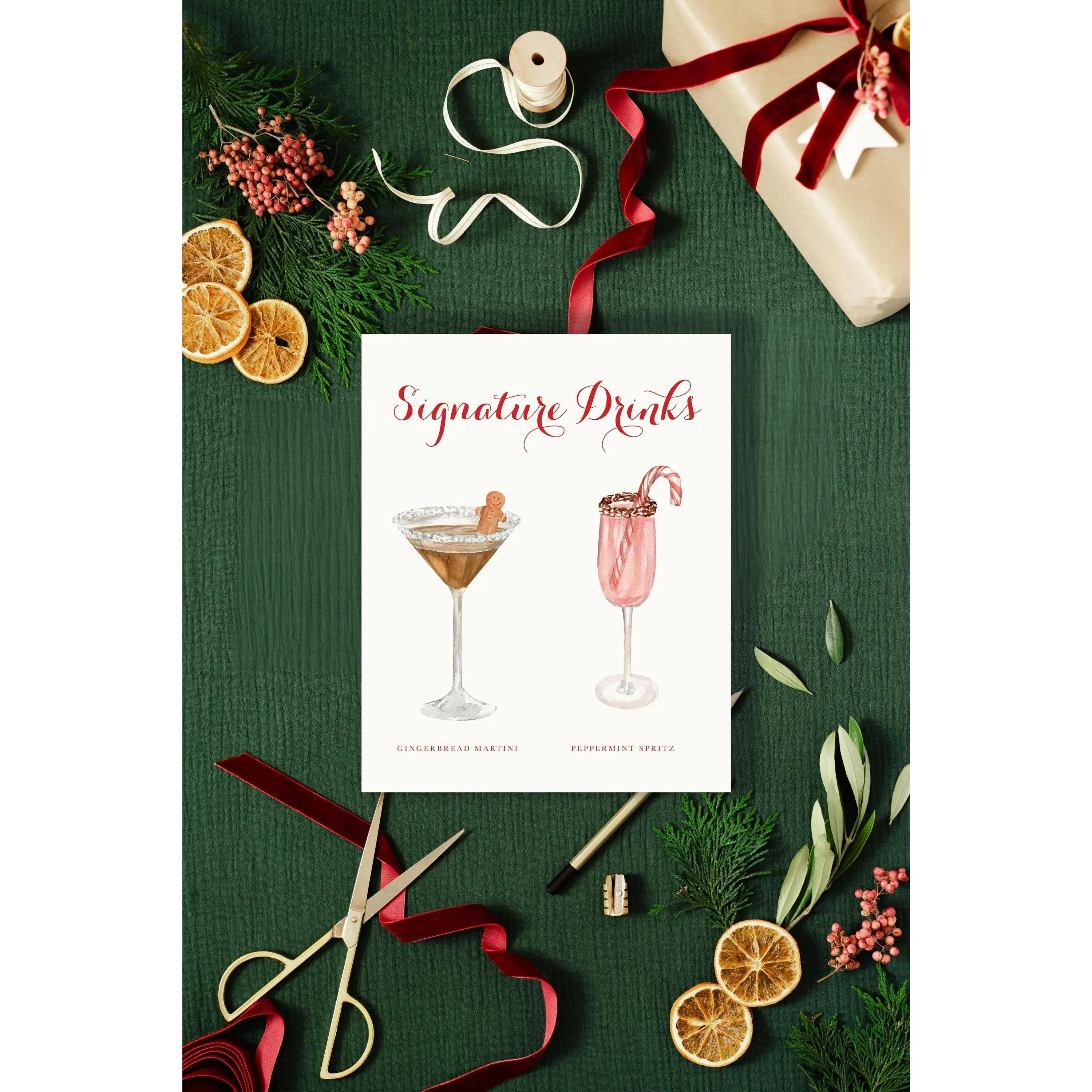 Semi-custom Holiday Signature Drink Menu