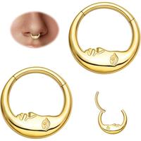 2pcs_16G 10mm Moon Face_Gold