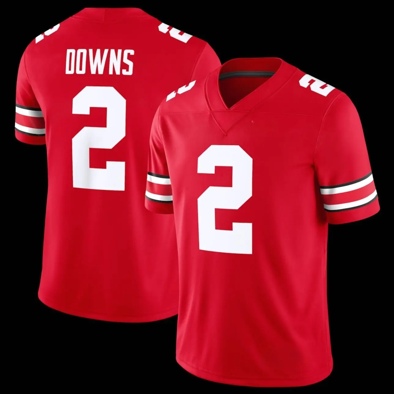 Unisex Football 2 Caleb Downs Ohio State Buckeyes College Team Game Jersey - Scarlet
