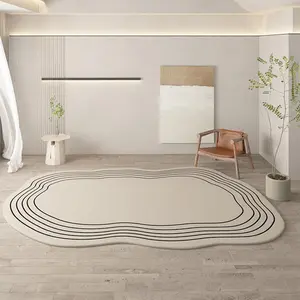 Irregular Line Pattern Carpet, Modern Abstract Rug, 1 Count Non-slip Soft Floor Mat, Decorative Rug for Home Living Room Bedroom, Machine Washable Floor Mat