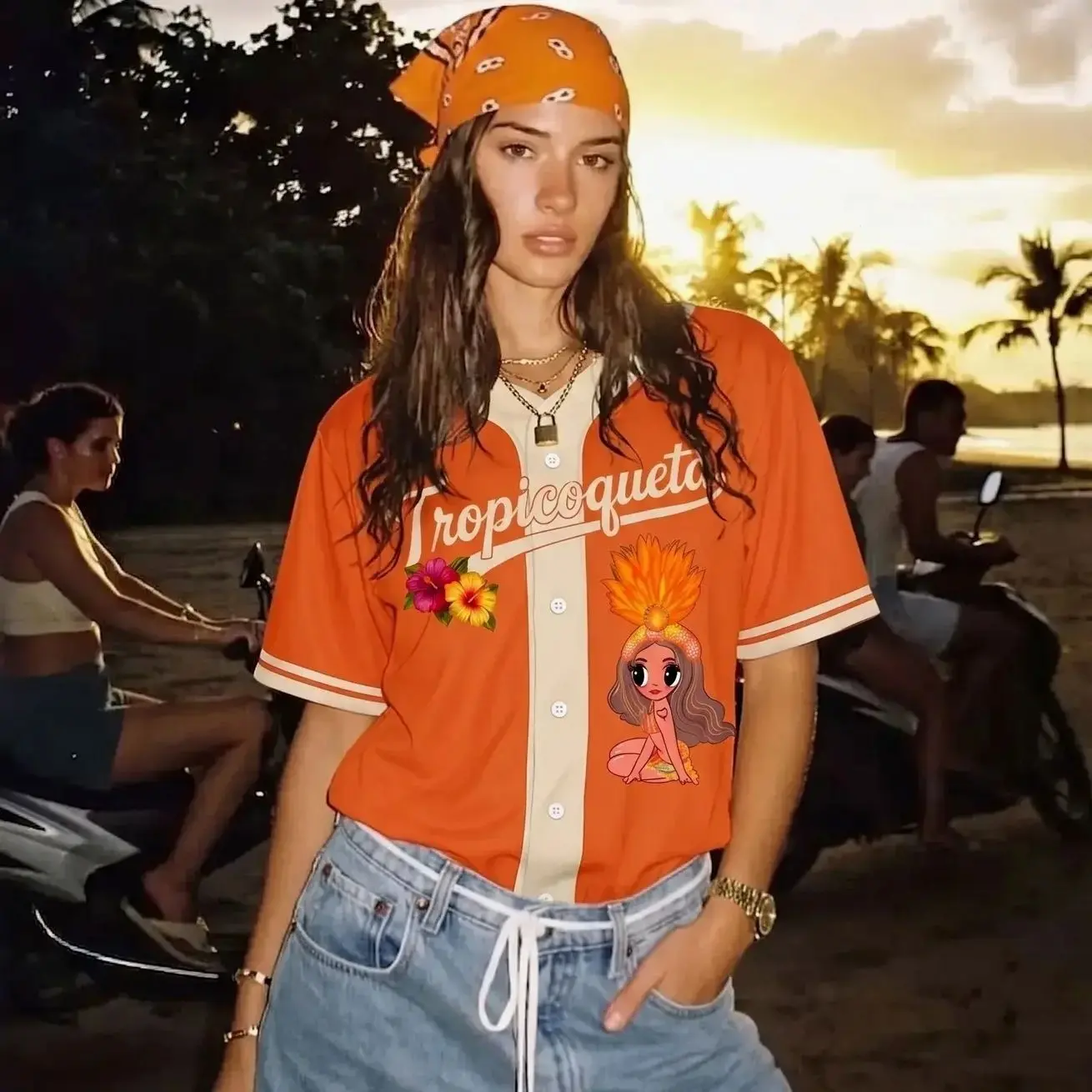 Orange K-Karol Tropitour 2026 Baseball Jersey, Latin Music Viajando Por El Mundo Tropitour Baseball Jersey Shirt, Tropitour Inspired Limited Edition Jersey