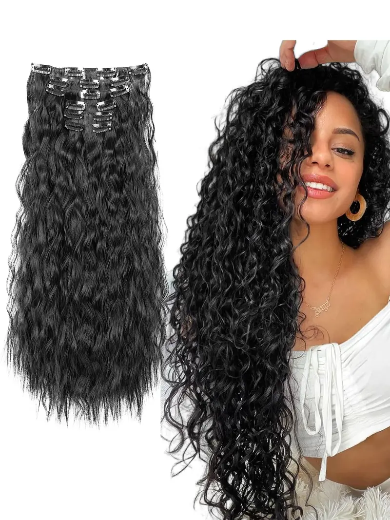 20 Inch Long Ponytail Extension, Natural Fluffy Synthetic  display picture 3