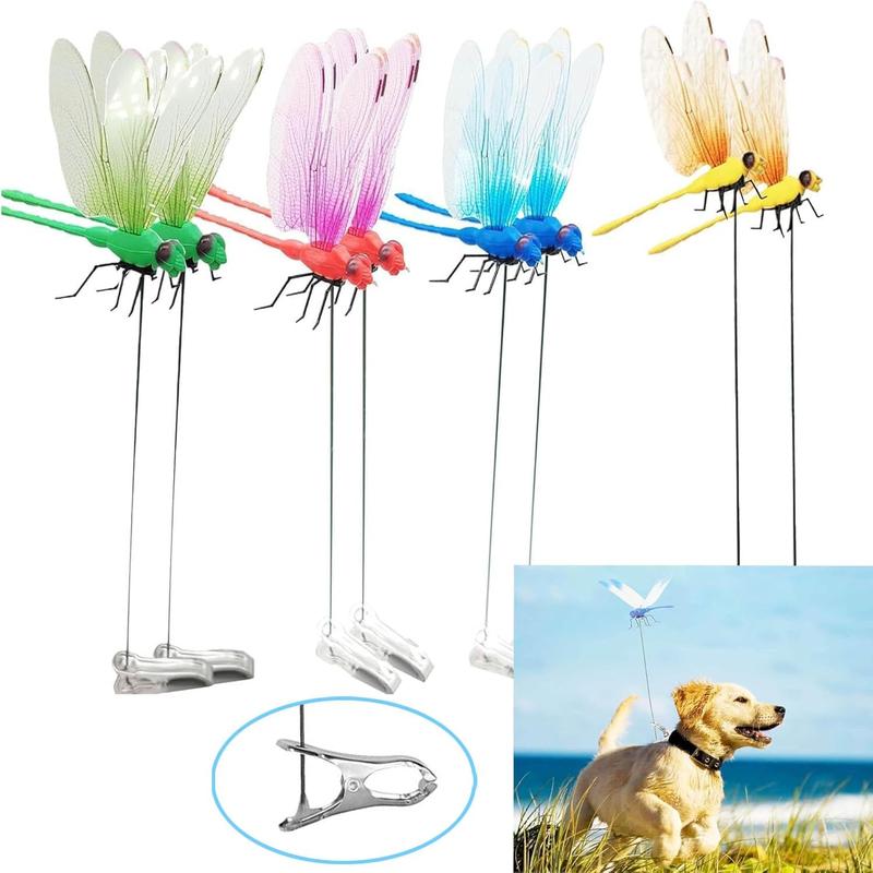 4PCS Dragonfly Clip Bug Repellent,Metal Dragonfly Garden Decorative ...