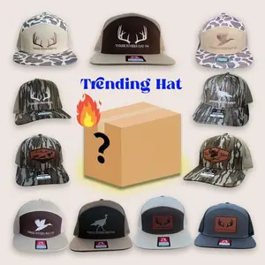 [HOT SUMMER DEALS] One Hat Box Sent, Embroidered Hat Leather Patch, Antler Bottomland Hat, Three River Hat, Duck Hunting, Turkey Cap, Outdoor Cap Gift Box for Men & Women