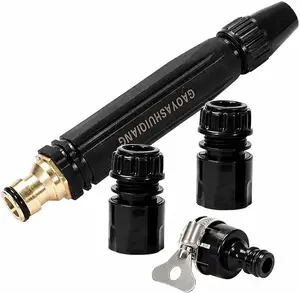 Multi-Spray Adjustable Twist Hose Nozzle, Heavy Duty Vinyl Coated Water Sprayer, Ideal for Driveway Deck Cleaning Lawn & Vehicle Washing