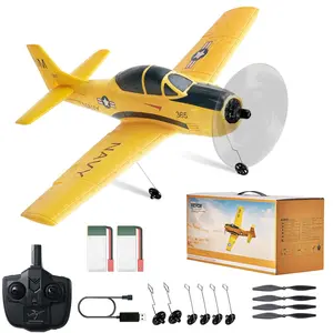 【FathersDayGift】VEVOR RC Plane, 2.4GHZ 4 Channel Remote Control Airplane with 6-Axis Gyro Stabilizer, Ready to Fly Trainer Aircraft Plane Toy with 2 Batteries, Easy to Fly RC Glider for Adults Kids Beginners Boys