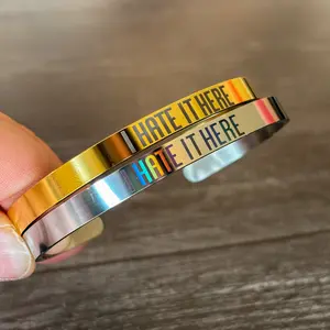 I HATE IT HERE adjustable bangle bracelet