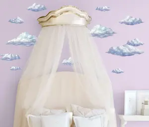 Sky Cloud Wall Decals - 12 Peel & Stick Ornaments for Kids' Room Decor - 11" x 14" Cloud Stickers for Easy Application - Perfect for Bedroom Decor