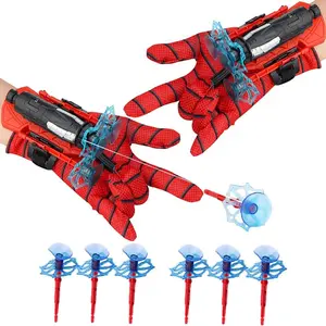 2Pcs Spider Silk Launcher Set for Kids- Can Grab Small Objects,Hero Role-Play Toy,DIY Cosplay Children's Wrist Ejection Launcher,Birthday Christmas for Kids Soft Bullet Wristband Launcher Toy