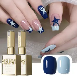 2PCS*15ML No. 93+37 Nail Gel 2 Color Set Sapphire Blue and Cream Blue With High Saturation Gloss Firm and Lasting White Nail Gel Suitable For Salon Home Nail DIY Female Holiday Gift Polish Manicure Cutics Cosmetic