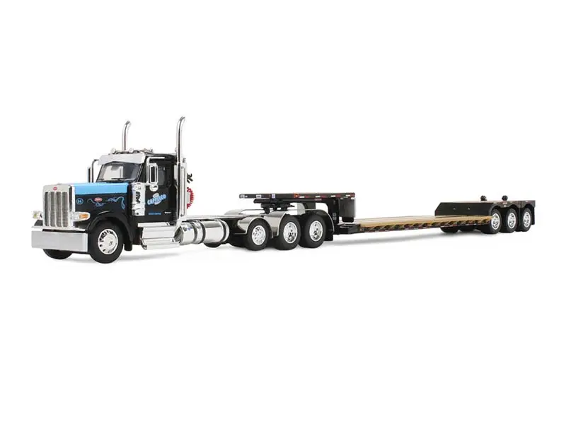 1:64 Scale Peterbilt Model 589 Day Cab & Fontaine Renegade LXT40 Lowboy Trailer w/ Fliptail Diecast Toy - DCP 60-2267, First Gear Display Collectible with Realistic Detail