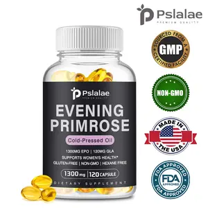 Pslalae - Evening Primrose Seed Oil Dietary Supplement - Gluten Free, Non-GMO, Hexane Free - 60/120 Vegetarian Capsules