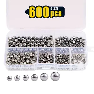 600pcs, 6 Size Available 1/4" - 3/32" SAE Precision Chrome Steel Assorted Loose Bicycle Bearing Ball
